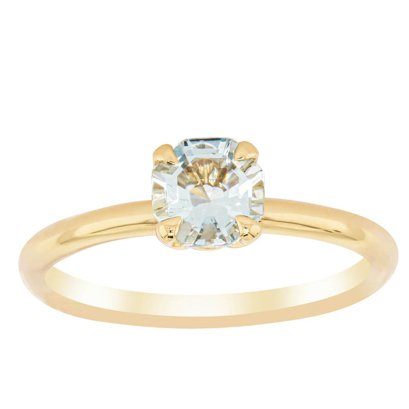 18ct Yellow Gold Aquamarine Mini Octavia Ring-Ring-Walker & Hall