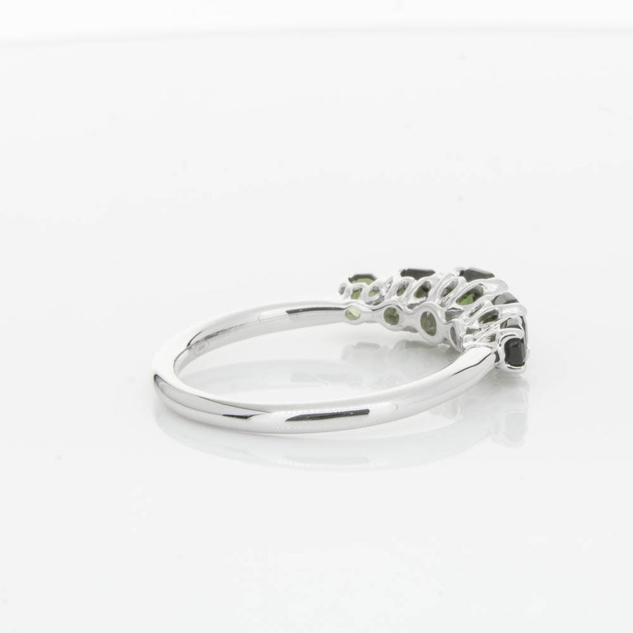 18ct White Gold Five Stone Tourmaline Octavia Ring-Ring-Walker & Hall