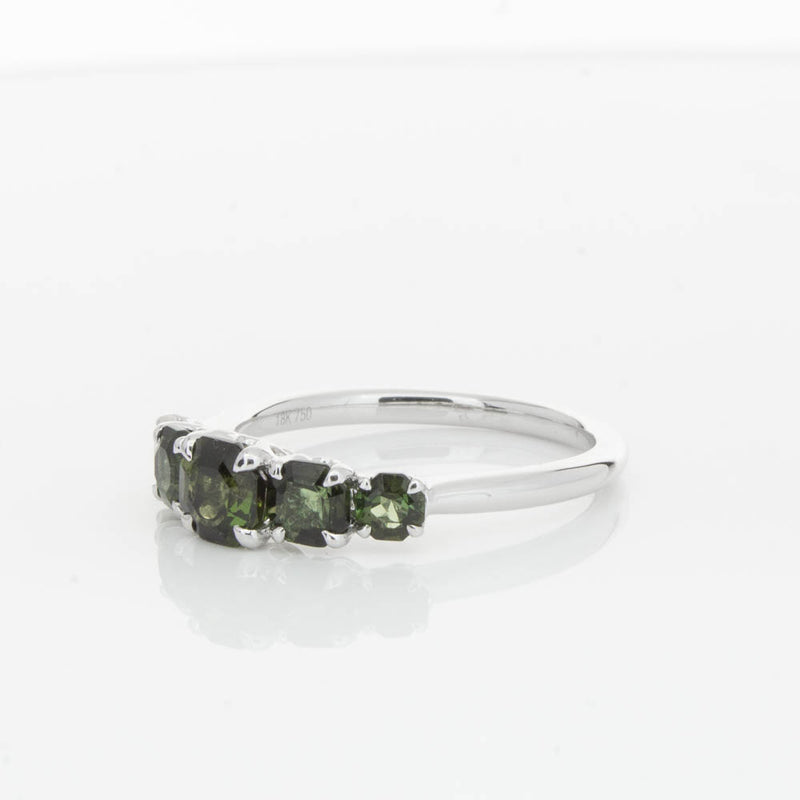 18ct White Gold Five Stone Tourmaline Octavia Ring-Ring-Walker & Hall