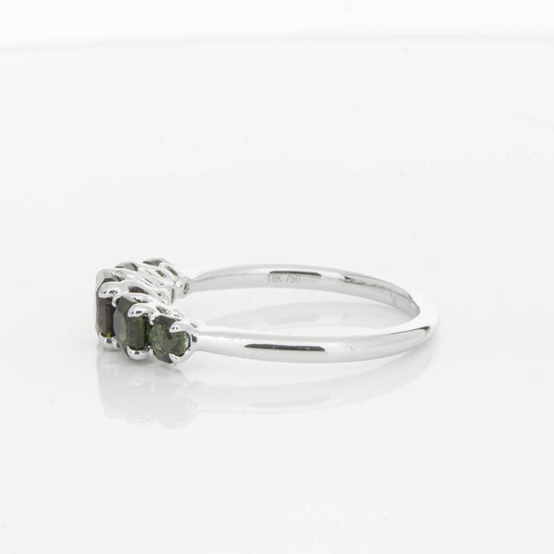 18ct White Gold Five Stone Tourmaline Octavia Ring-Ring-Walker & Hall