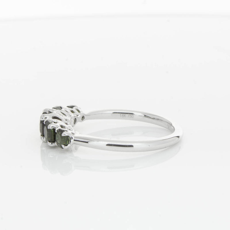 18ct White Gold Five Stone Tourmaline Octavia Ring-Ring-Walker & Hall