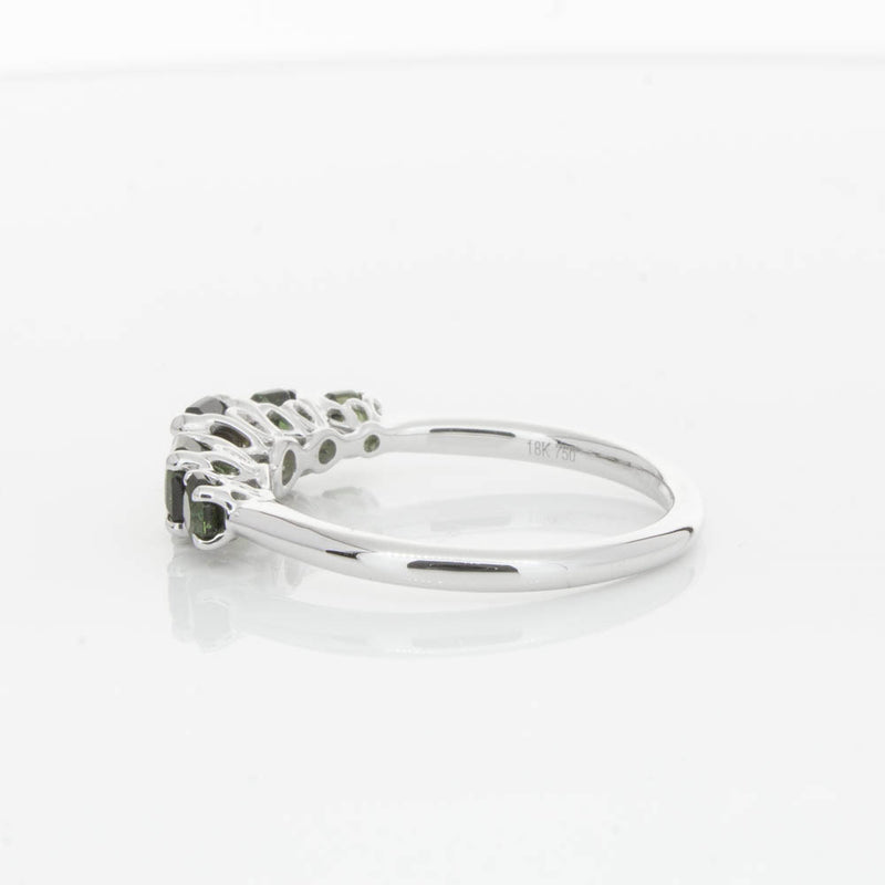 18ct White Gold Five Stone Tourmaline Octavia Ring-Ring-Walker & Hall