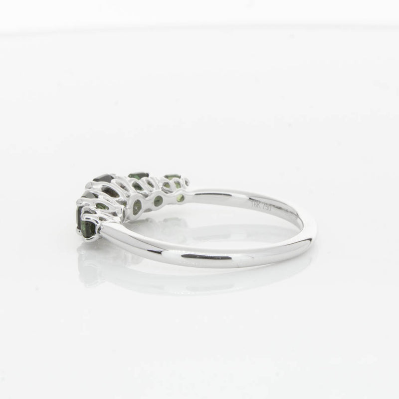 18ct White Gold Five Stone Tourmaline Octavia Ring-Ring-Walker & Hall