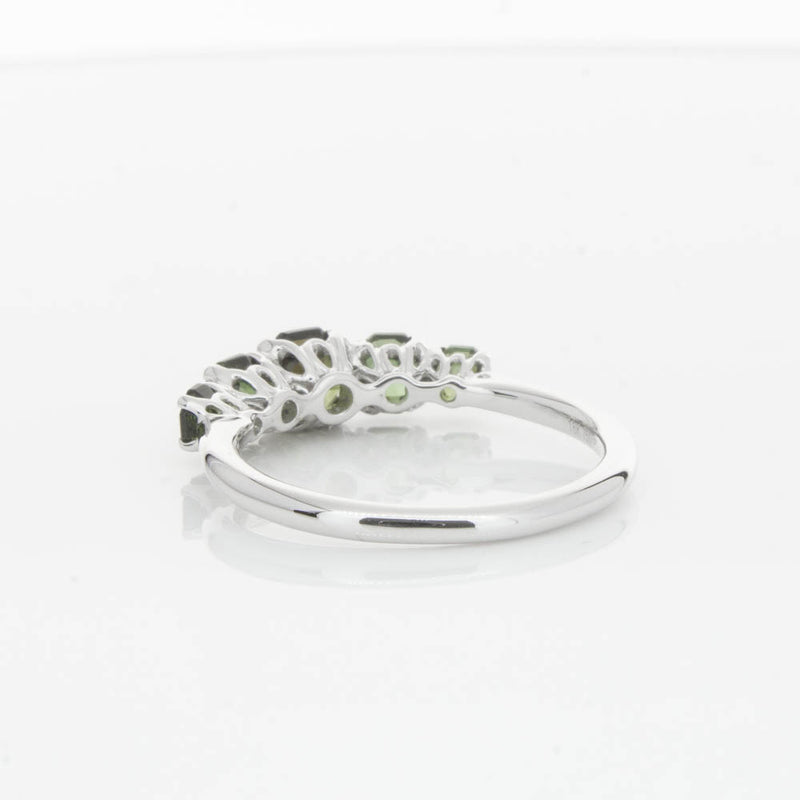 18ct White Gold Five Stone Tourmaline Octavia Ring-Ring-Walker & Hall
