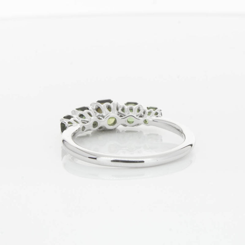 18ct White Gold Five Stone Tourmaline Octavia Ring-Ring-Walker & Hall