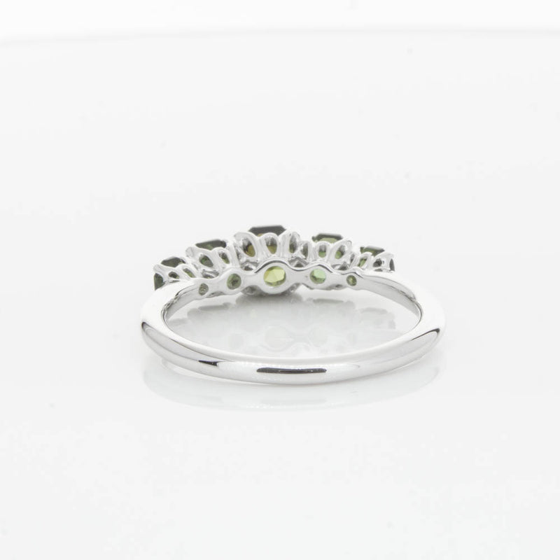 18ct White Gold Five Stone Tourmaline Octavia Ring-Ring-Walker & Hall