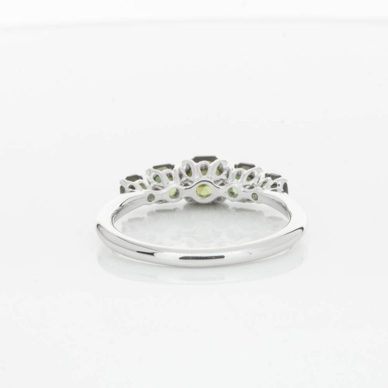 18ct White Gold Five Stone Tourmaline Octavia Ring-Ring-Walker & Hall