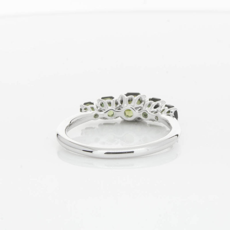 18ct White Gold Five Stone Tourmaline Octavia Ring-Ring-Walker & Hall