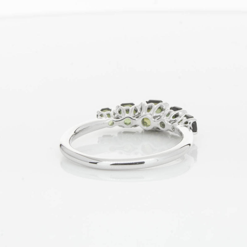 18ct White Gold Five Stone Tourmaline Octavia Ring-Ring-Walker & Hall