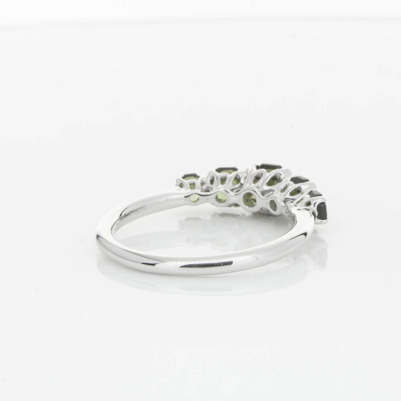 18ct White Gold Five Stone Tourmaline Octavia Ring-Ring-Walker & Hall