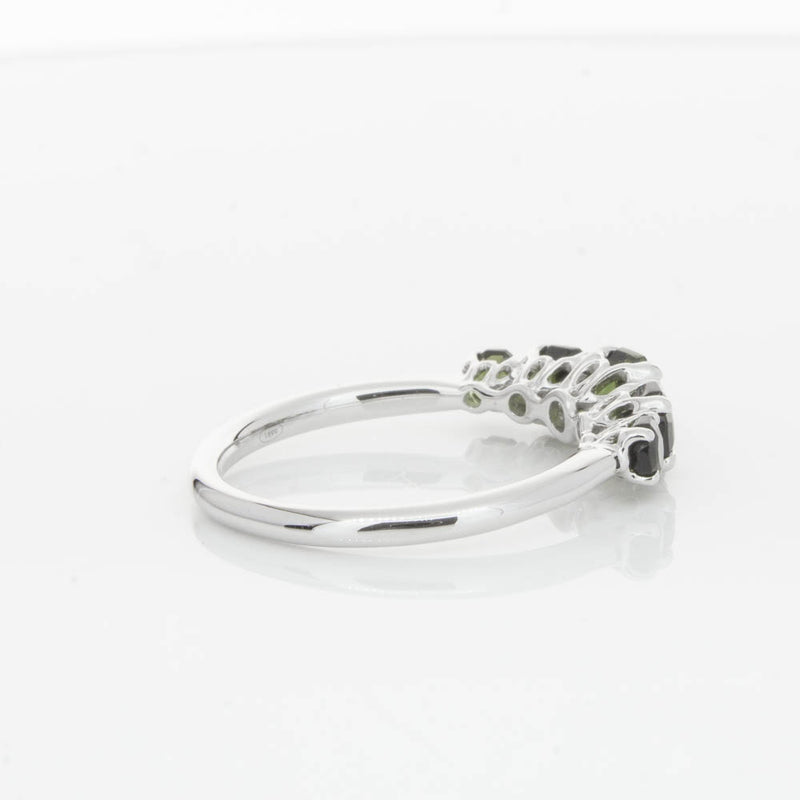 18ct White Gold Five Stone Tourmaline Octavia Ring-Ring-Walker & Hall