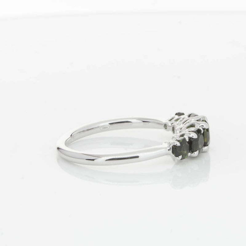 18ct White Gold Five Stone Tourmaline Octavia Ring-Ring-Walker & Hall