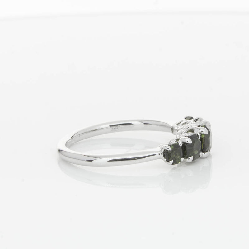 18ct White Gold Five Stone Tourmaline Octavia Ring-Ring-Walker & Hall
