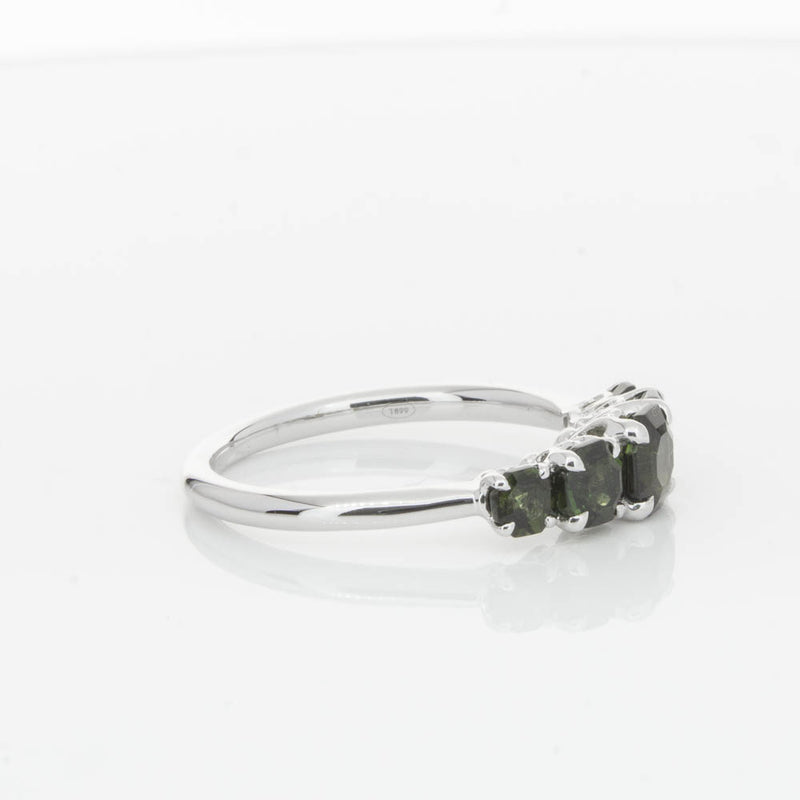 18ct White Gold Five Stone Tourmaline Octavia Ring-Ring-Walker & Hall