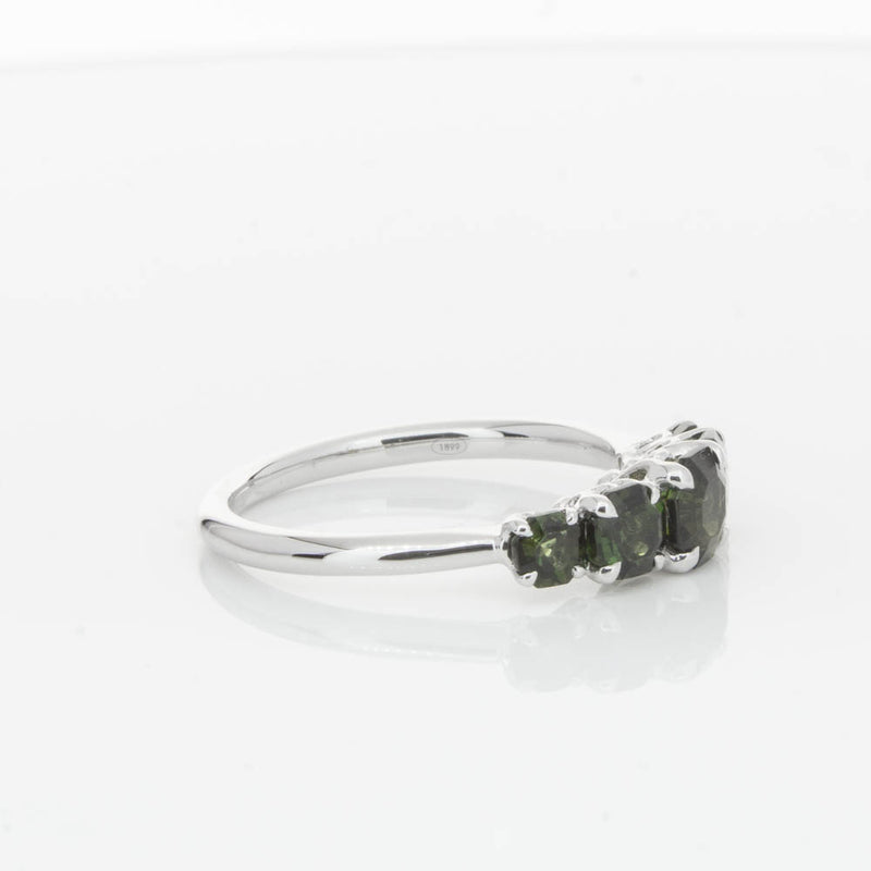 18ct White Gold Five Stone Tourmaline Octavia Ring-Ring-Walker & Hall