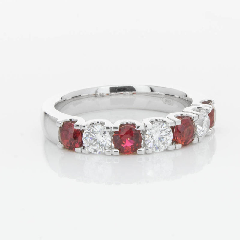 18ct White Gold .79ct Ruby & Diamond Rialto Ring-Ring-Walker & Hall