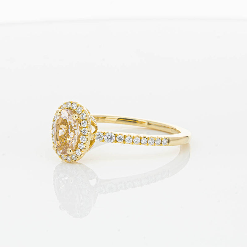 18ct Yellow Gold .68ct Morganite & Diamond Mini Sierra Ring-Ring-Walker & Hall