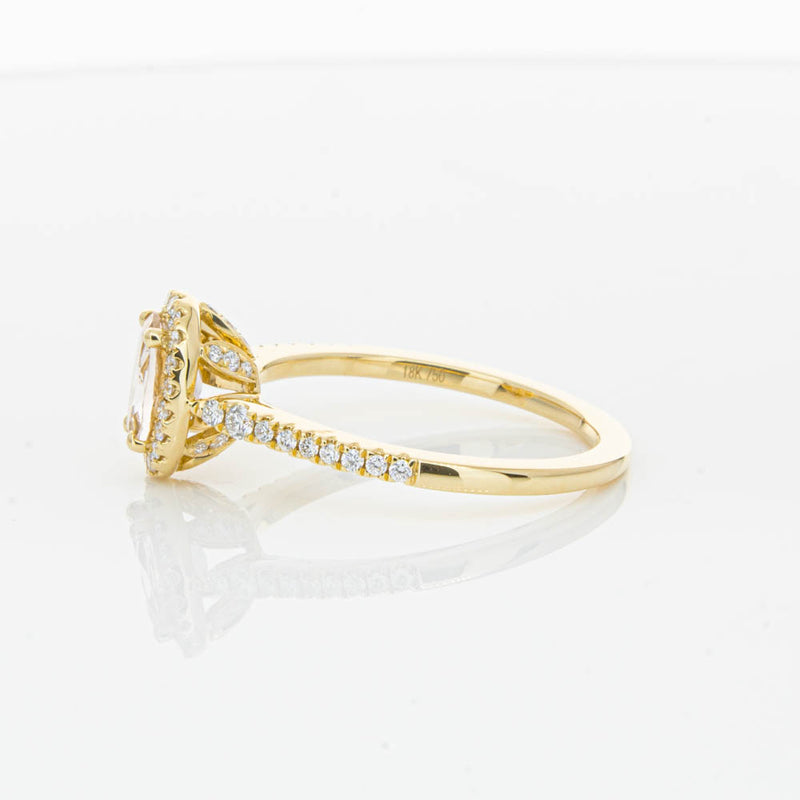 18ct Yellow Gold .68ct Morganite & Diamond Mini Sierra Ring-Ring-Walker & Hall