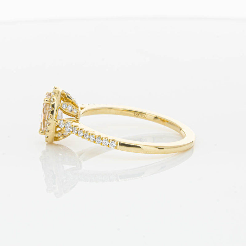 18ct Yellow Gold .68ct Morganite & Diamond Mini Sierra Ring-Ring-Walker & Hall