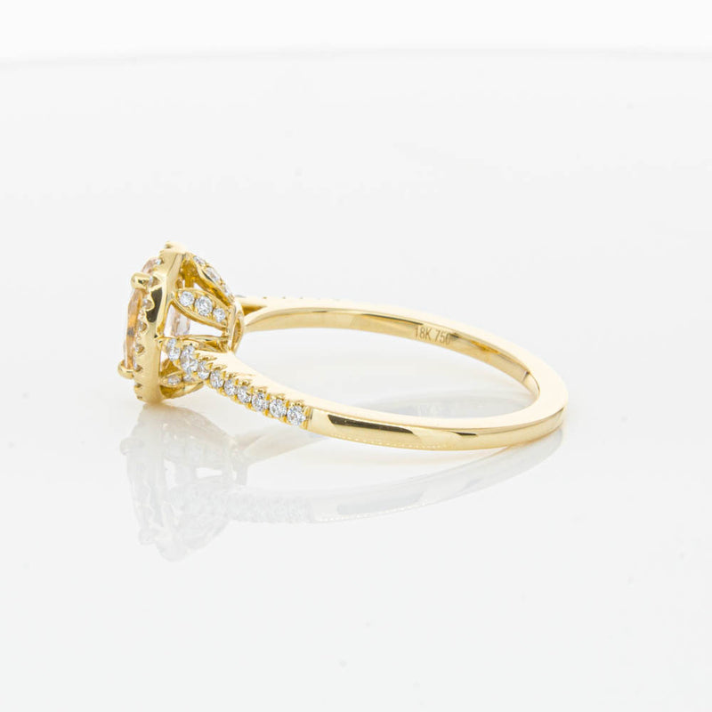 18ct Yellow Gold .68ct Morganite & Diamond Mini Sierra Ring-Ring-Walker & Hall