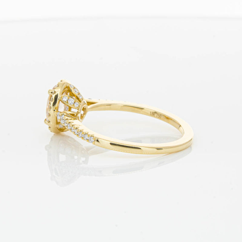 18ct Yellow Gold .68ct Morganite & Diamond Mini Sierra Ring-Ring-Walker & Hall