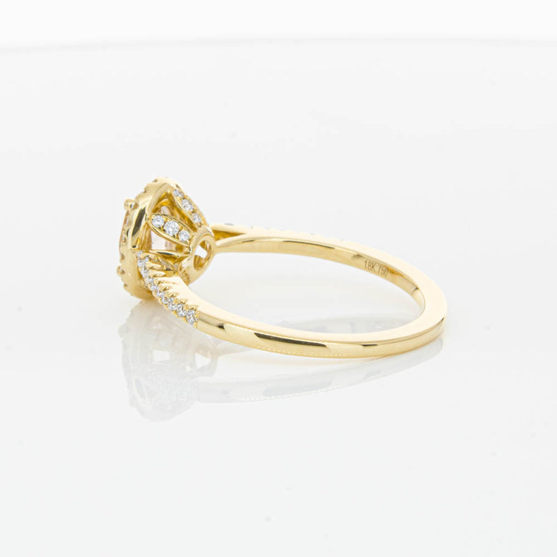 18ct Yellow Gold .68ct Morganite & Diamond Mini Sierra Ring-Ring-Walker & Hall