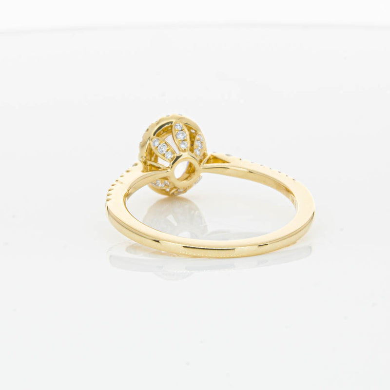 18ct Yellow Gold .68ct Morganite & Diamond Mini Sierra Ring-Ring-Walker & Hall