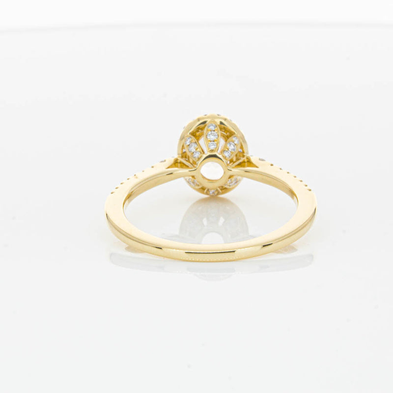 18ct Yellow Gold .68ct Morganite & Diamond Mini Sierra Ring-Ring-Walker & Hall