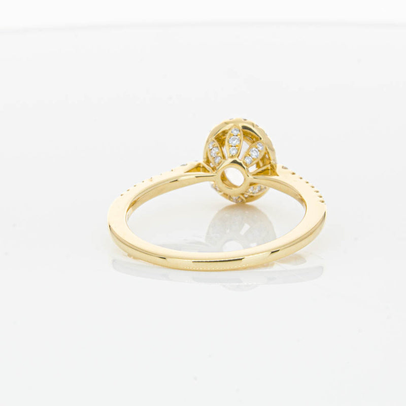 18ct Yellow Gold .68ct Morganite & Diamond Mini Sierra Ring-Ring-Walker & Hall