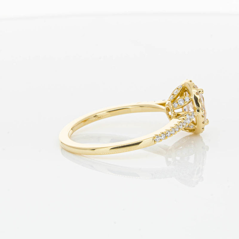 18ct Yellow Gold .68ct Morganite & Diamond Mini Sierra Ring-Ring-Walker & Hall