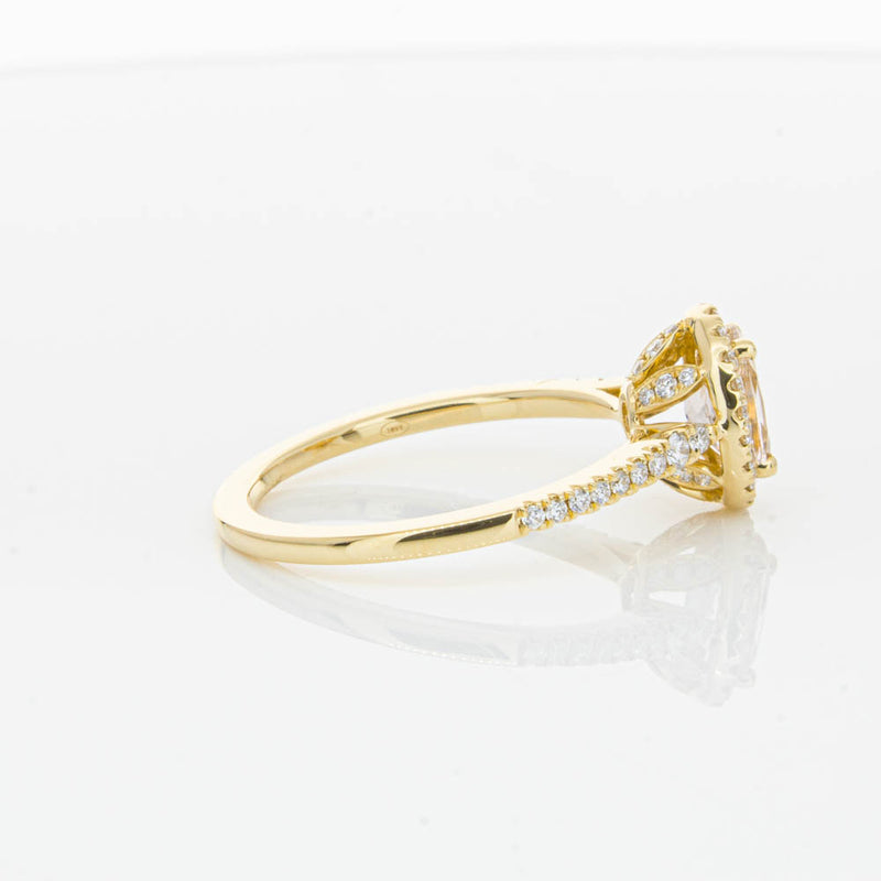 18ct Yellow Gold .68ct Morganite & Diamond Mini Sierra Ring-Ring-Walker & Hall
