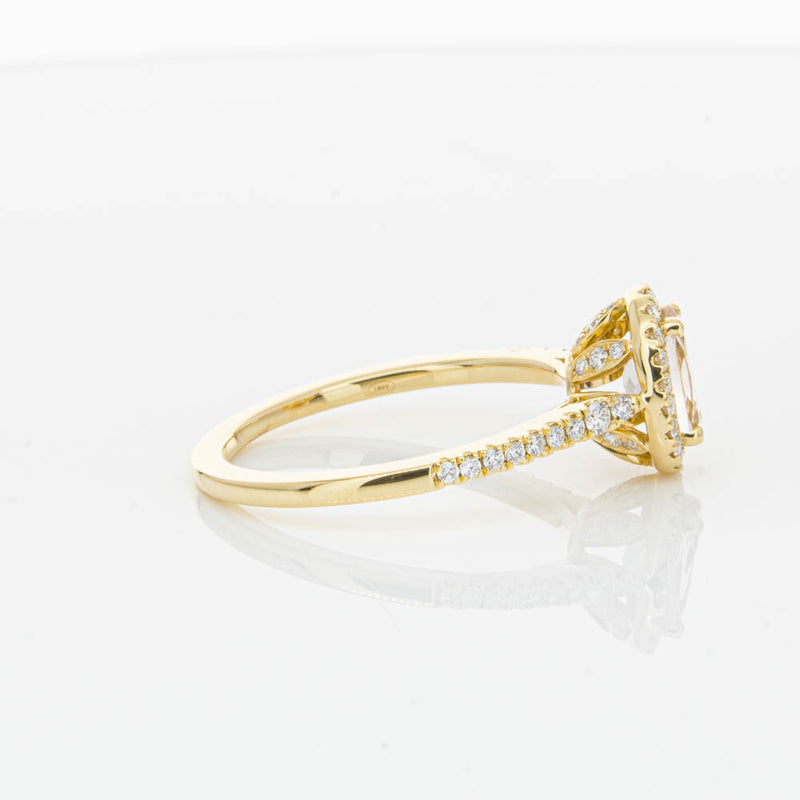 18ct Yellow Gold .68ct Morganite & Diamond Mini Sierra Ring-Ring-Walker & Hall