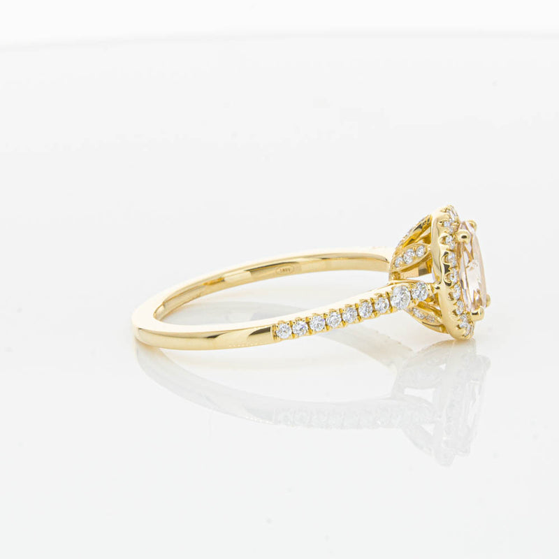 18ct Yellow Gold .68ct Morganite & Diamond Mini Sierra Ring-Ring-Walker & Hall