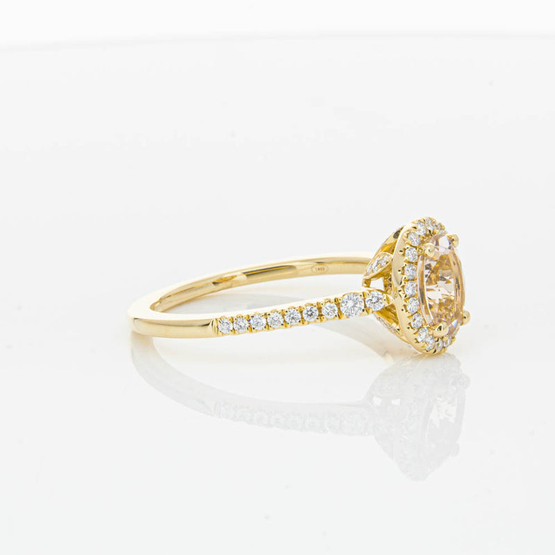18ct Yellow Gold .68ct Morganite & Diamond Mini Sierra Ring-Ring-Walker & Hall