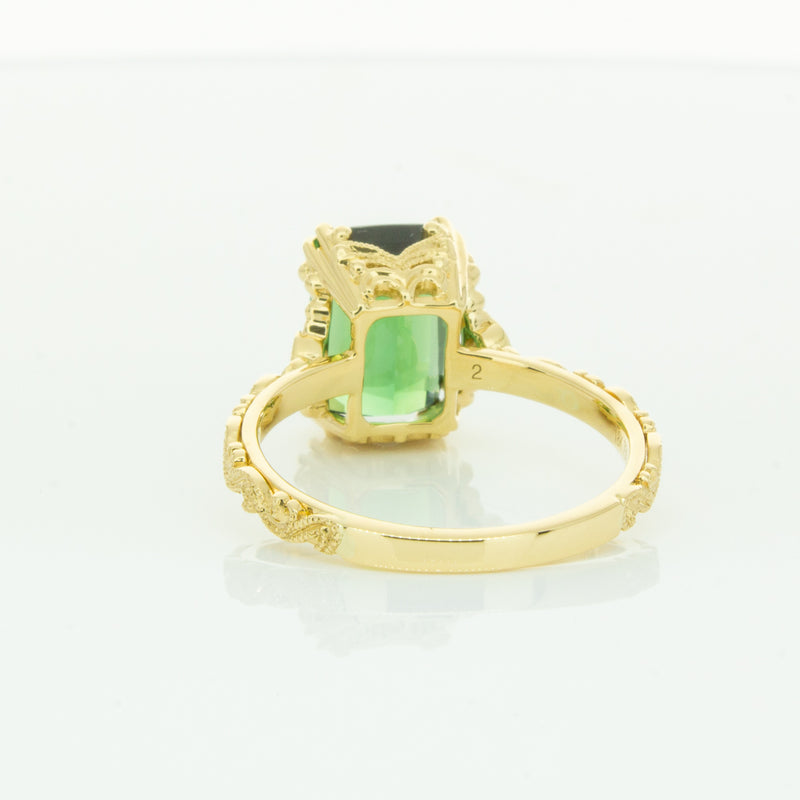 18ct Yellow Gold Tourmaline & Diamond Romanov Ring-Ring-Walker & Hall