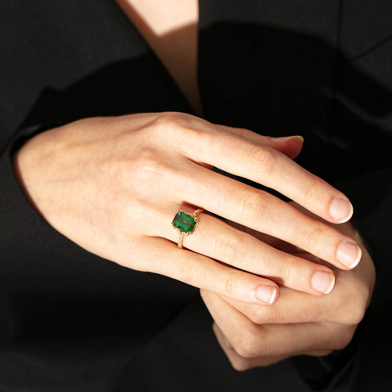 18ct Yellow Gold Tourmaline & Diamond Romanov Ring-Ring-Walker & Hall