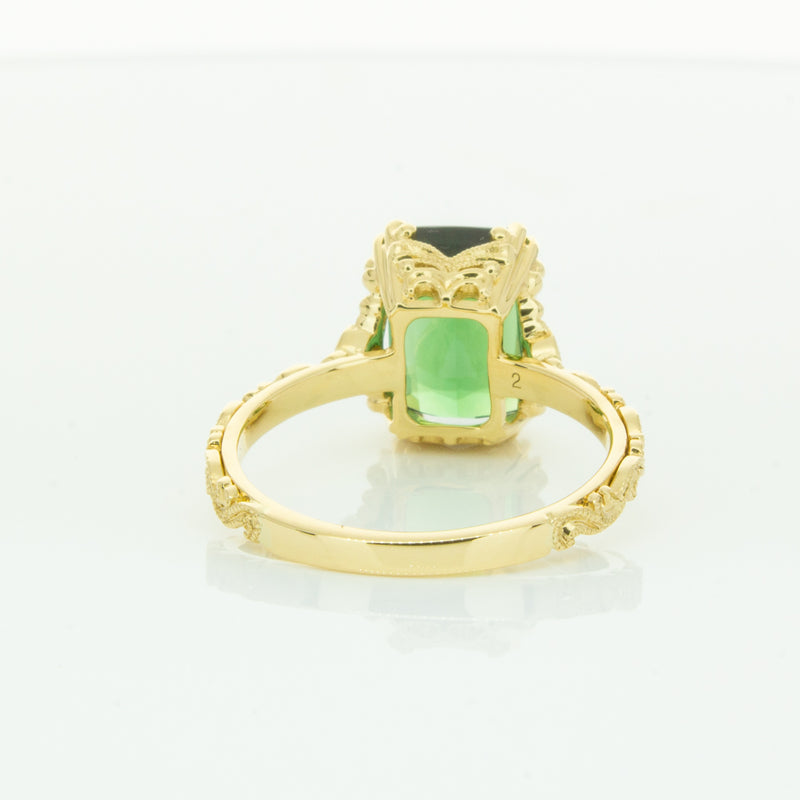 18ct Yellow Gold Tourmaline & Diamond Romanov Ring-Ring-Walker & Hall