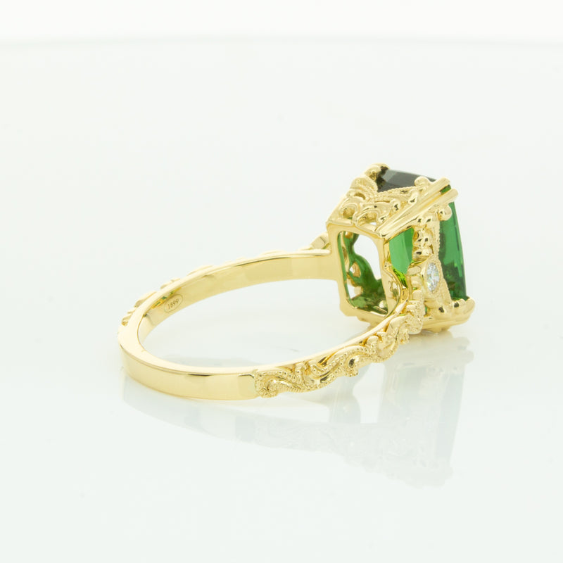 18ct Yellow Gold Tourmaline & Diamond Romanov Ring-Ring-Walker & Hall