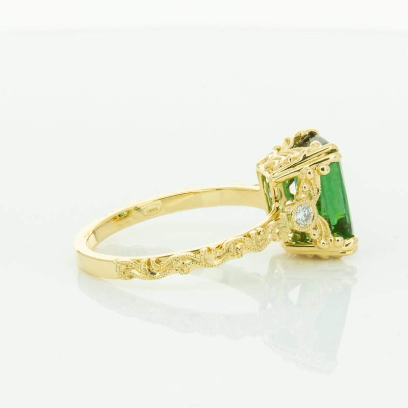 18ct Yellow Gold Tourmaline & Diamond Romanov Ring-Ring-Walker & Hall