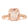 18ct Rose Gold Morganite & Diamond Romanov Ring-Ring-Walker & Hall