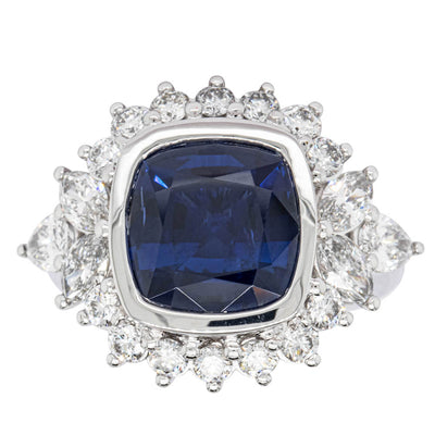 18ct White Gold Sapphire & Diamond Ring-Ring-Walker & Hall