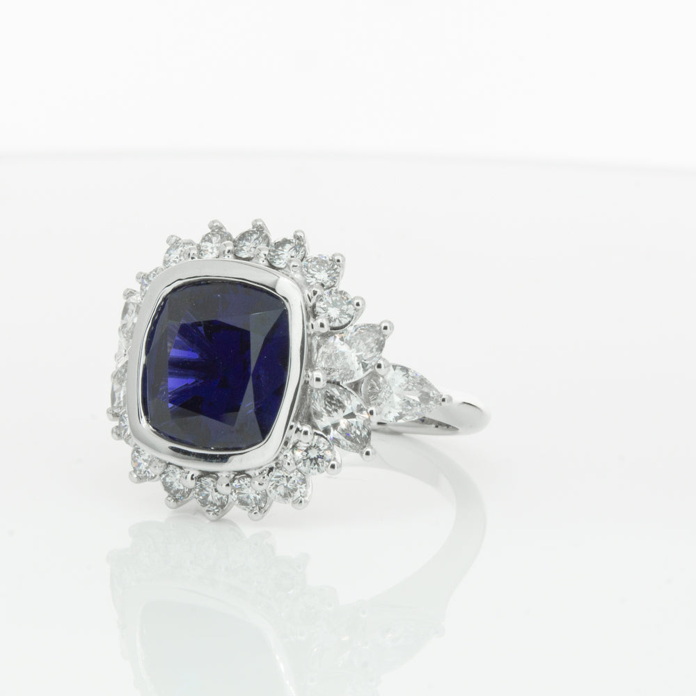 18ct White Gold Sapphire & Diamond Ring-Ring-Walker & Hall