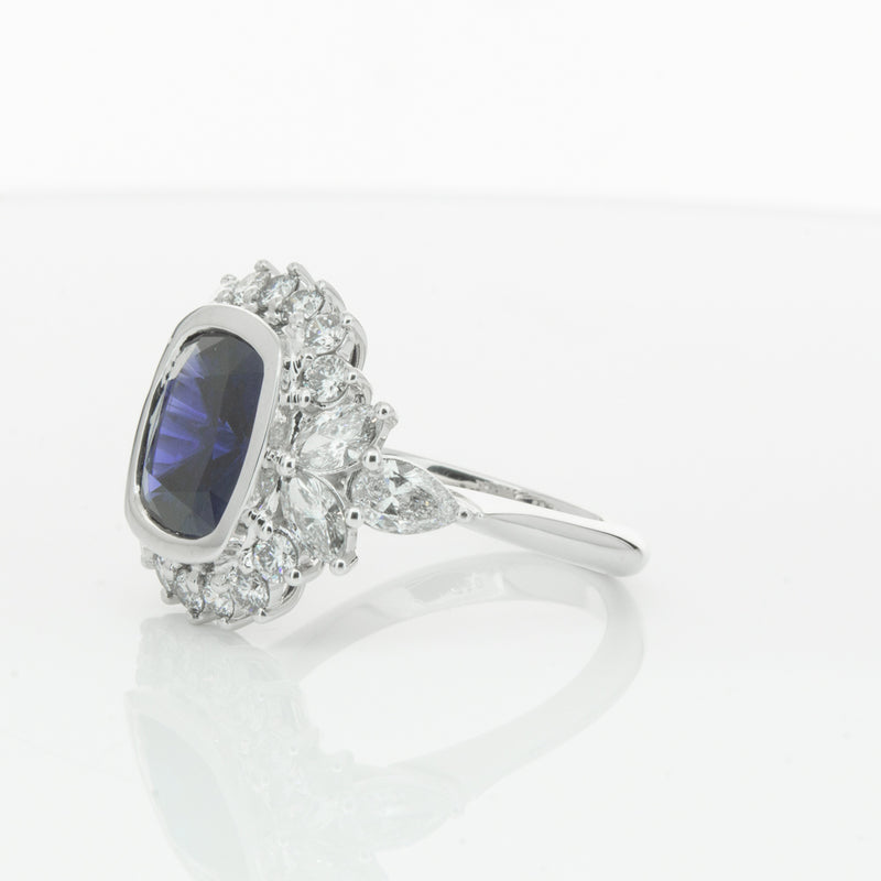 18ct White Gold Sapphire & Diamond Ring-Ring-Walker & Hall