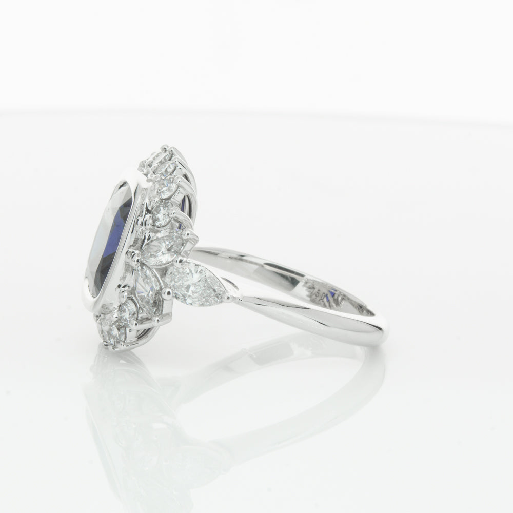 18ct White Gold Sapphire & Diamond Ring-Ring-Walker & Hall