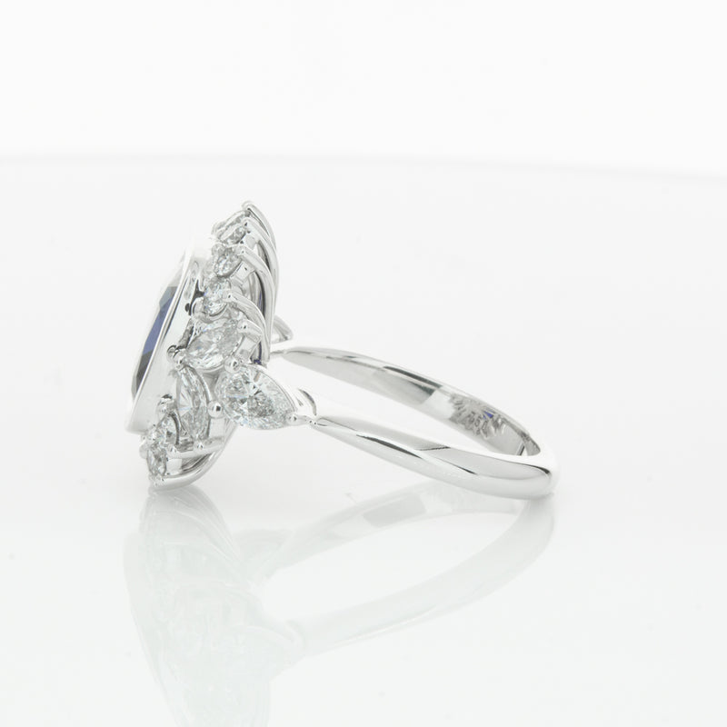 18ct White Gold Sapphire & Diamond Ring-Ring-Walker & Hall