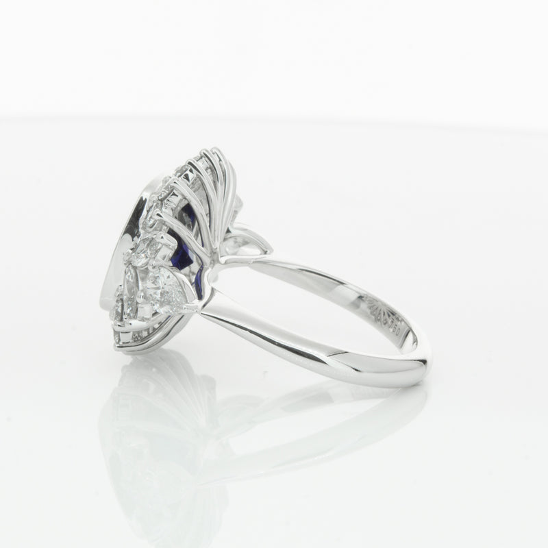 18ct White Gold Sapphire & Diamond Ring-Ring-Walker & Hall