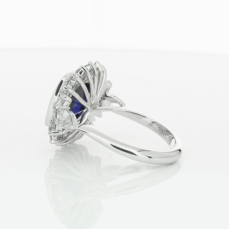 18ct White Gold Sapphire & Diamond Ring-Ring-Walker & Hall