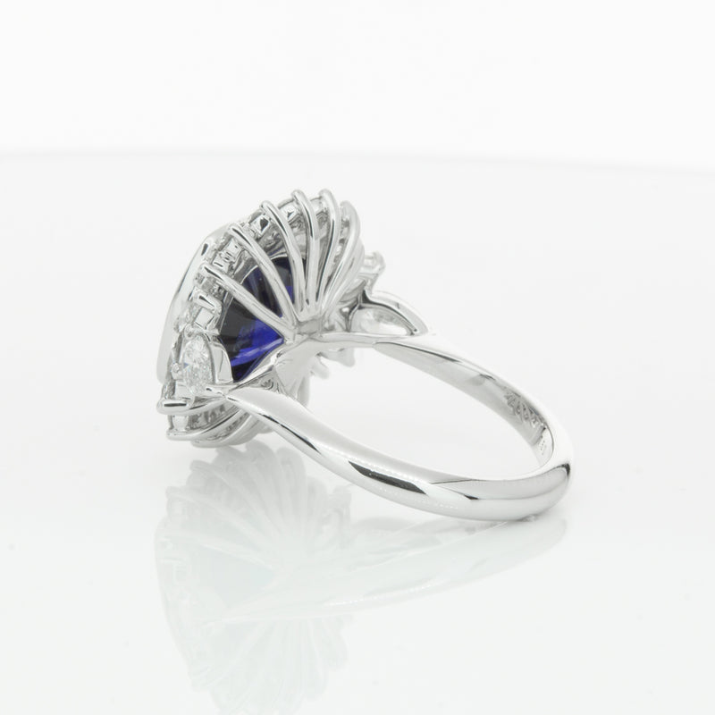 18ct White Gold Sapphire & Diamond Ring-Ring-Walker & Hall