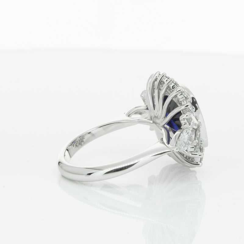 18ct White Gold Sapphire & Diamond Ring-Ring-Walker & Hall