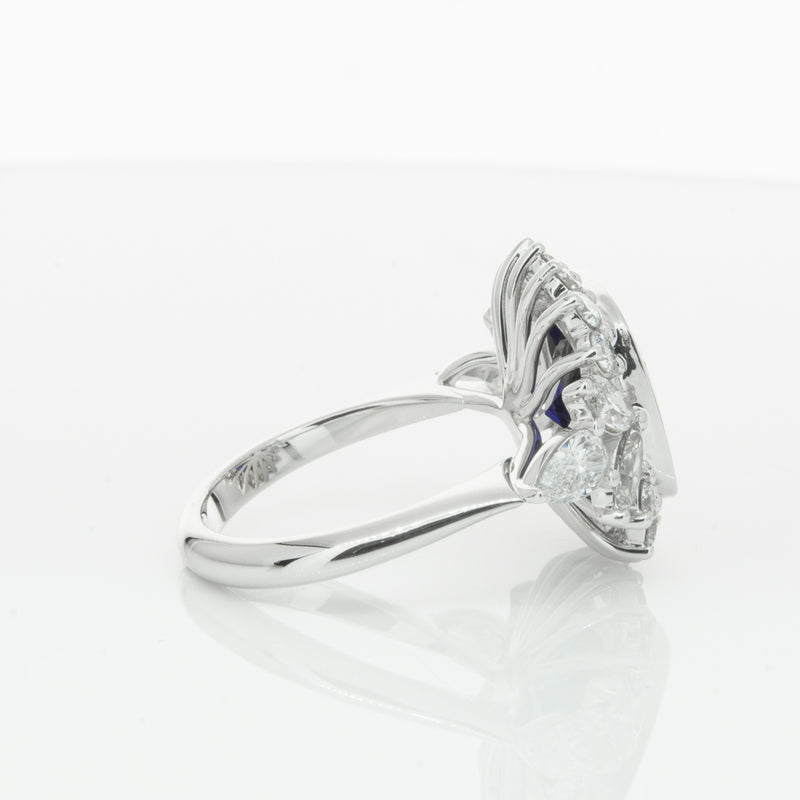 18ct White Gold Sapphire & Diamond Ring-Ring-Walker & Hall